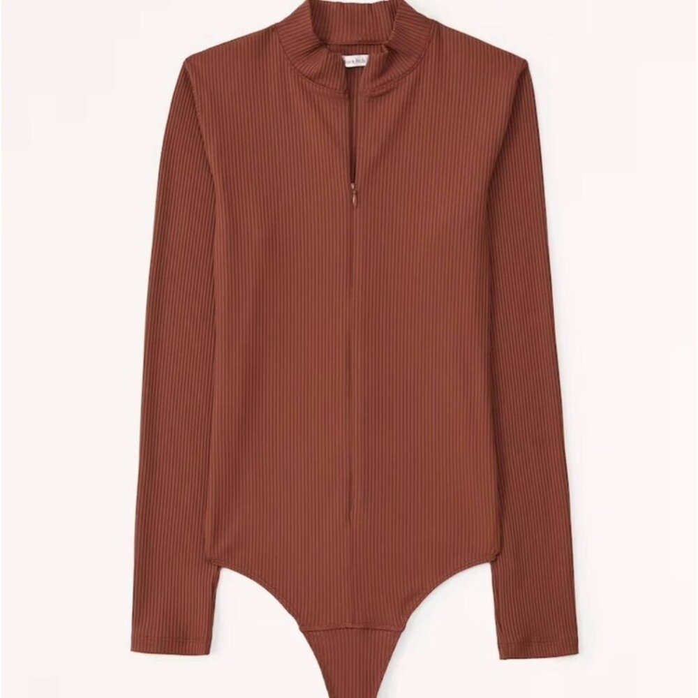 Abercrombie & Fitch Zip Up Brown Bodysuit -  Sz S
